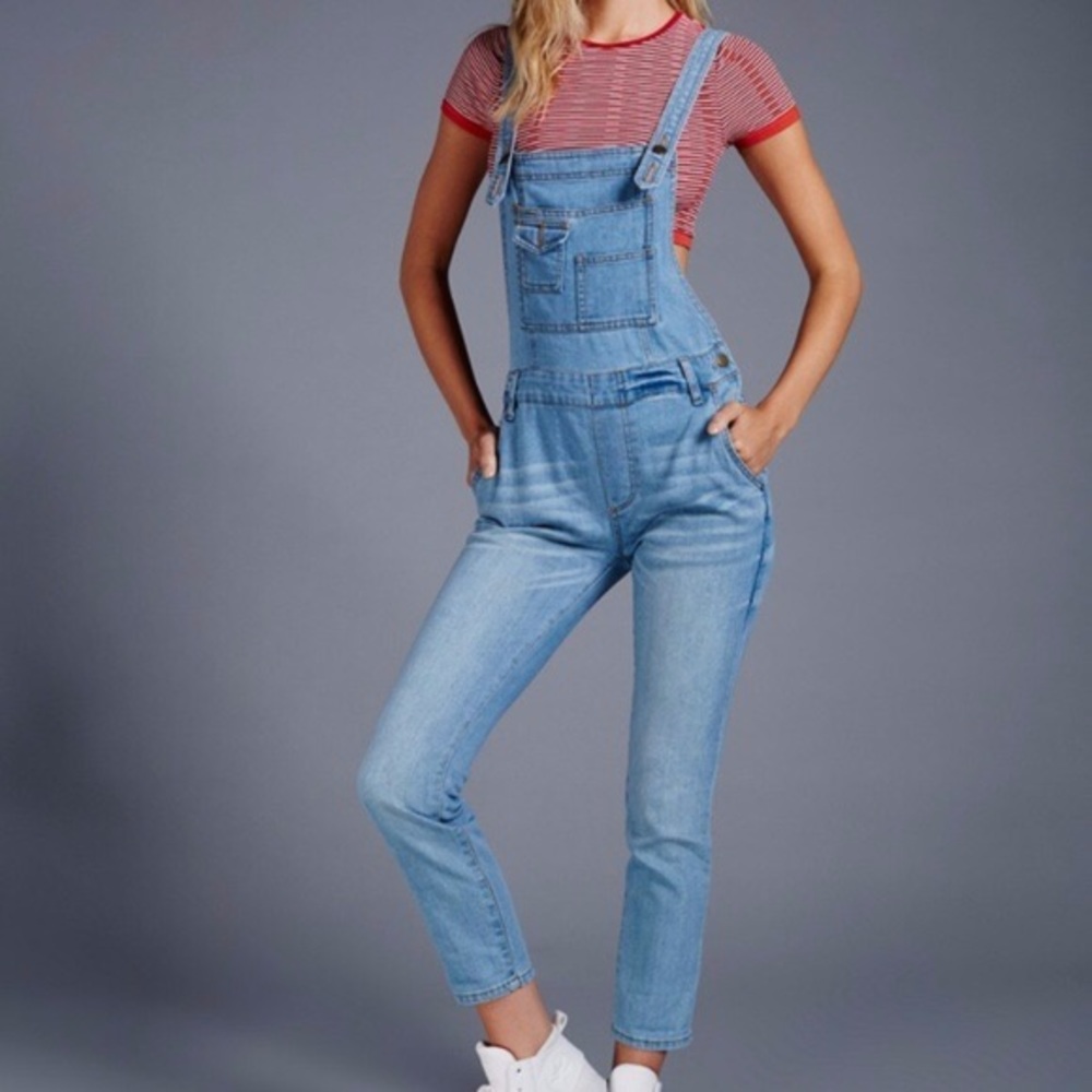 Light Denim Free People Overalls